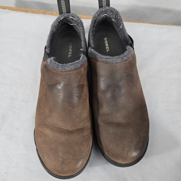 Sorel Mens Paxon Moc Waterproof Leather Slip On Sz 9 Outdoor Hiking Shoe - Picture 3 of 9